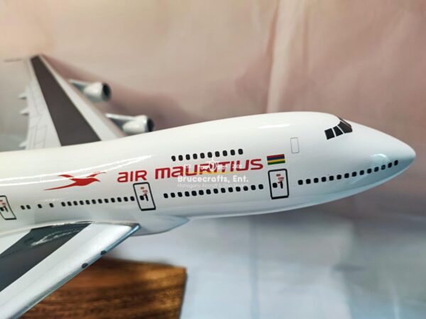 Model of B747-200 Air Mauritius with detailed craftsmanship.